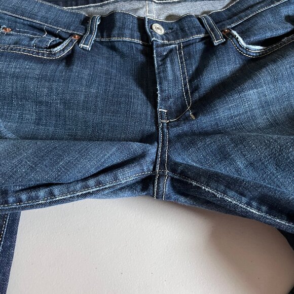 7 For All Mankind Dojo Flare Wide Leg Jeans - Women's Size 30 - Blue - Picture 5 of 9